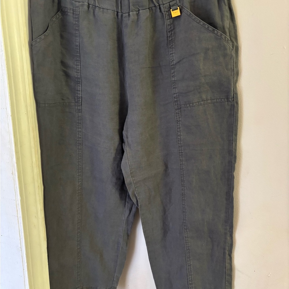 Ellen Tracy Charcoal Linen Pants - Picture 3 of 3